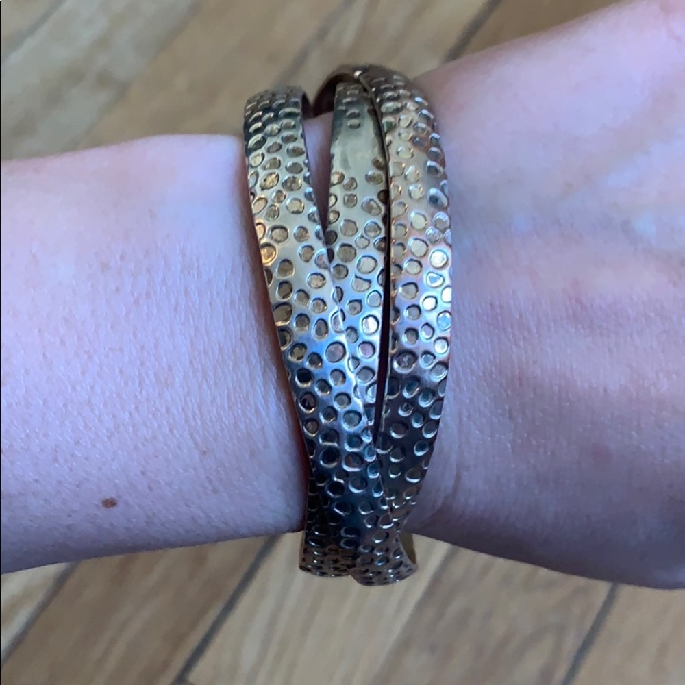 Silver triple loop bracelet